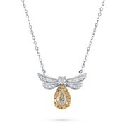 Yellow Diamond Firefly Necklace