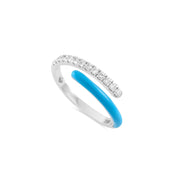 Diamond Blue Enamel Serenity Ring