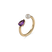 Amethyst Double Stone Ring