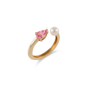 Pink Tourmaline Double Stone Ring